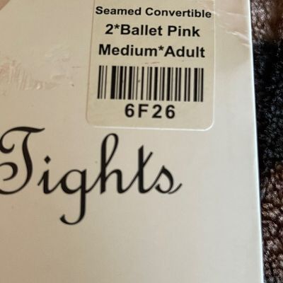 tights Convertible with Back seam stage pink dance ballet New M ADULT