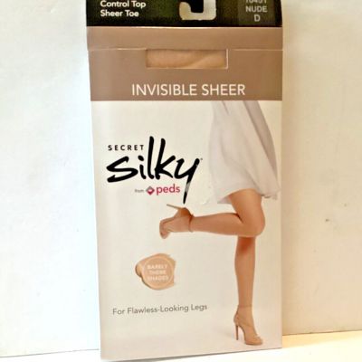 SECRET SILKY BY PEDS WOMENS PANTYHOSE CONTROL TOP NUDE 5'3