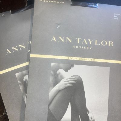 Ann Taylor Opaque Control Top Pantyhose Hosiery Medium Bark Lot of 2 New