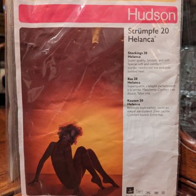 Hudson Garter Required Reinforced Toe & Sole Nylon Stockings Brown  10 1/2 - 11