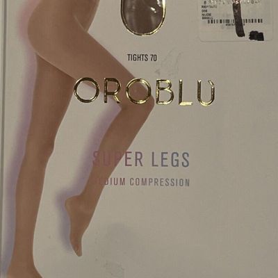 New Women's OROBLU  Repos 70 Super Legs Tights Size S Nude
