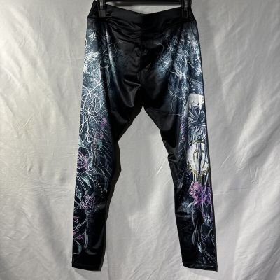 Womens & Ladies Floral Stretchy Leggings Exercise Yoga Pants Pull On Size Small