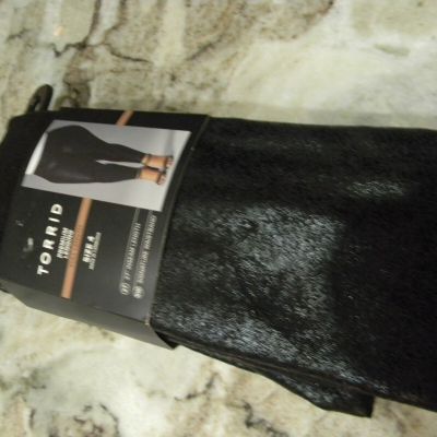 Torrid Wmn's Size 4X Black Shiny, High Rise Waist, Premium Full Length Leggings