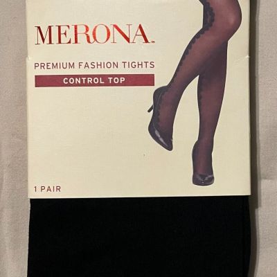 Merona Premium Fashion Tights Control Top Ebony Size M/L