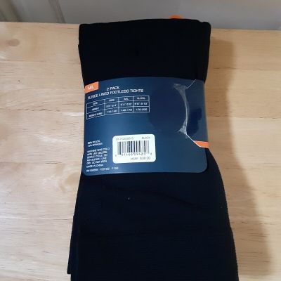 French Connection ( 2 Pair) Footless Fleece Tights Size M/L (140-170 lbs.)  NWT