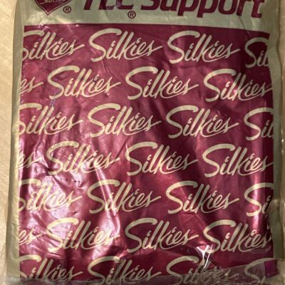 VTG Silkies TLC Support Womens Hosiery Pantyhose Sz Queen Off Black Made in USA
