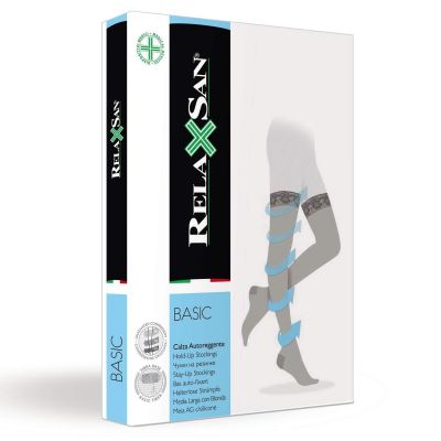 Relaxsan Basic 770 (Skin 5/XXL) - light support Thigh High Hold-Up stockings ...