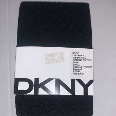 DKNY Tights Black  Sz  S Diamond Texture OB497 Brand New NWT
