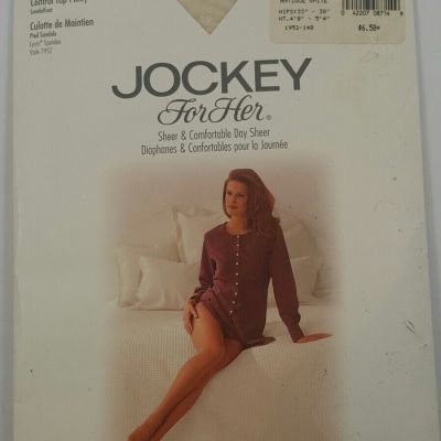 Vintage 1996 Jockey For Her Control Top Pantyhose Sandalfoot Antique White Small
