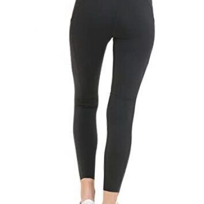 High Waist 7/8 Leggings for Women Workout Yoga Pants with Pockets Large Black