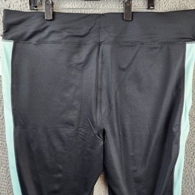 ID IDEOLOGY Plus Size Colorblocked Capri Leggings Women's 4X Noir Aqua