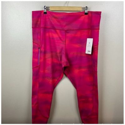 Athleta Rainier Printed Tight Legging Size 3X Brilliance Warm Pink Athletic