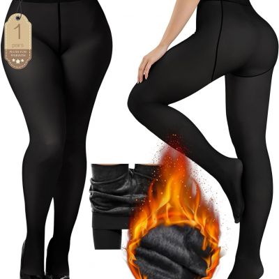 Fleece Lined Thermal Opaque Tights?Womens Thick Winter Tights High Waist Tummy C