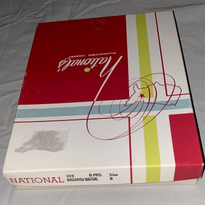 Vintage Nylon Stockings National's Hosiery 6 Pairs NOS Seamless Size B Sheer