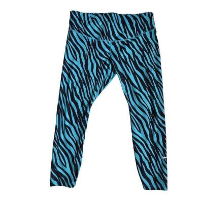 Blue Zebra Print Dri-Fit 7/8 Leggings Size 1X