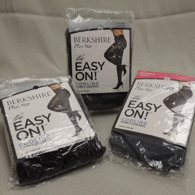 Berkshire Women's Plus-Size The Easy On! Tights, Grey Metal, Black 5X / 6X Size
