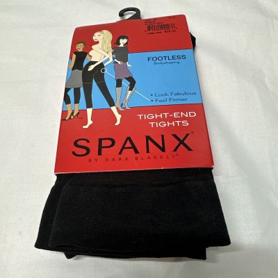 SPANX Tight-End Tights Footless Body Shaping Black Size B NIP