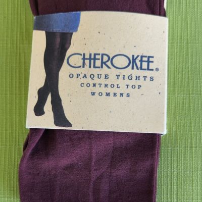 Womens Cherokee Opaque Tights Burgandy Brandywine  Control Top  Tall