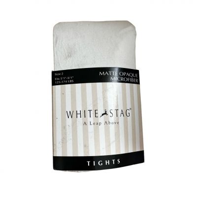 Vintage White Stag Matte Opaque Size 2 Medium Cream Tights