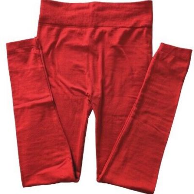 Mix Brand Red Solid Leggings High Waist Yoga Style Waistband Red NWOT New