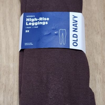 NWT OLD NAVY Size 3X Dark Brown High-Rise Cotton Blend Leggings-FREE SHIPPING