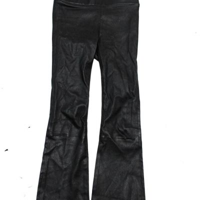 Sprwmn Women's High Waisted Leather Pants Black Size S