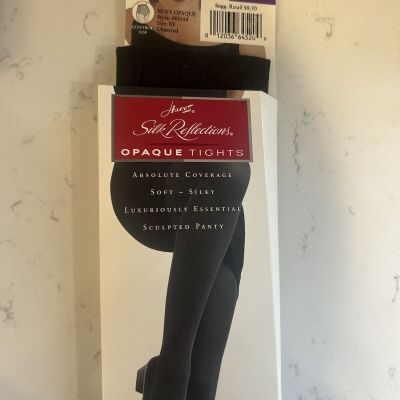 Hanes Silk Reflections Opaque Tights Control Top Charcoal EF