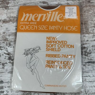 Merville Supreme Panty Hose Extra Wide Queen Size XX Frolic Reinforced Toe VNTG