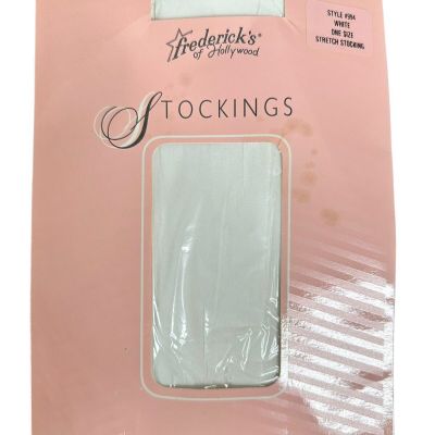 Frederick's of Hollywood  Stockings White Stretch Style#994 One Size NEW
