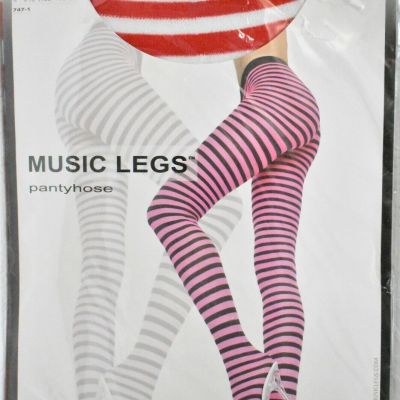 Music Legs Tights Pantyhose Red Striped Women's New