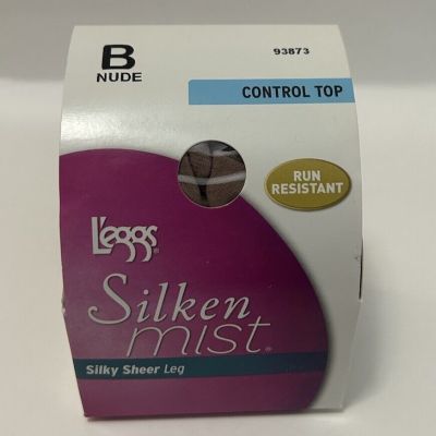 Leggs Silken Mist Control Top  Pantyhose Size B Nude Silky Sheer Leg NIB