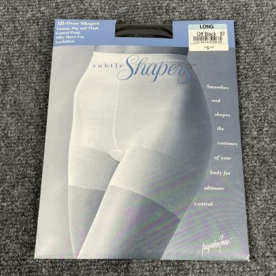 J.C. Penney Subtle Shapers® Pantyhose Sheer Control Off Black 87 Long USA VTG