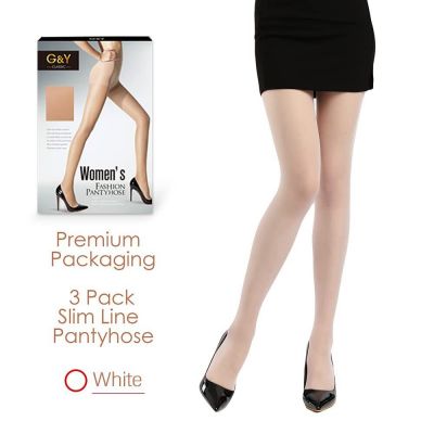 G&Y 3 Pairs Women's Sheer Tights - 20D Control Top Pantyhose with Reinforced ...