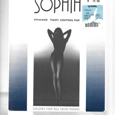 NEW Sophia Shimmer Tight Control Top, Brown, Size T, Made in Italy