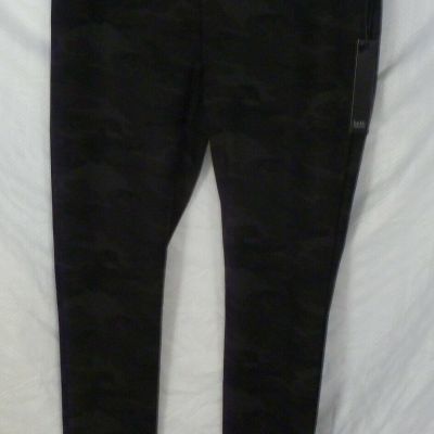 Nicole Miller New NWT Black Grey Camo Leggings High Rise Workout Large