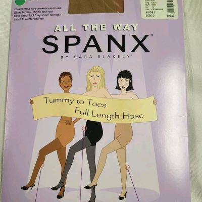Spanx All The Way Sara Blakely New Medium Control Tummy To Toe Nude 1 Sz D