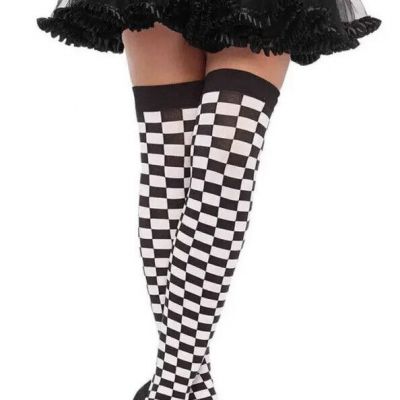 Brand New Checkerboard Thigh High Stockings Leg Avenue 6281