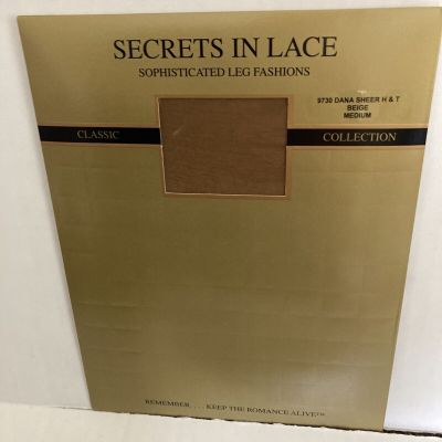 Secrets In Lace 9730 Dana Sheer Heel & Toe Stockings Beige, Medium
