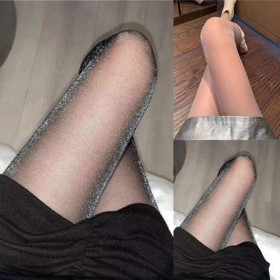 Women's Pantyhose Stockings Night Party Solid Color Sparkle All Season
