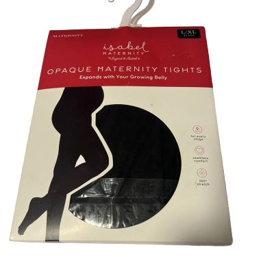Isabel Maternity Opaque Maternity Tights - Women's Pregnancy Black Tights L/XL
