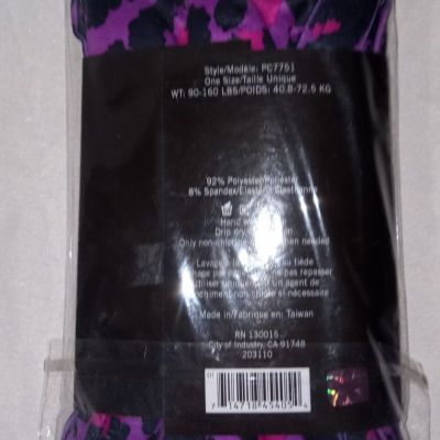 Leg Avenue Leopard Print Pink and Black Footless Tights Pantyhose Fits 90-160 lb