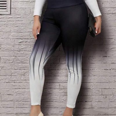 Women’s Ombre Print Stretch Leggings  2XL
