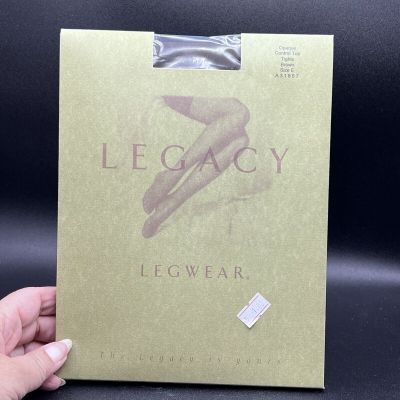 Legacy Legwear Control Top Tights Pantyhose Brown- Plus Size E NEW