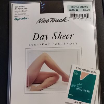 ????Sears Nice Touch Day Sheer Pantyhose Reinforced Toe  Size C   Gentle Brown #4
