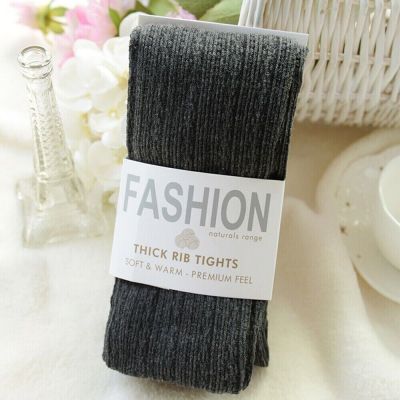 Woolen Tights Yarn Knitted Winter Stretch Stockings Footed Tights  Women