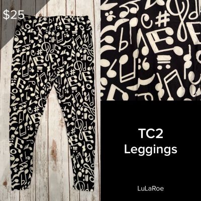 LuLaRoe NEW Leggings TC2 (Tall & Curvy 2) Buttery Soft Sz 18+ Music Notes