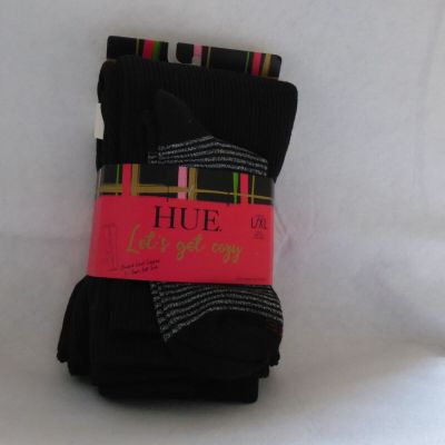 HUE Women's Legging & Sock Set Lets Get Cozy Giftbox - L/XL - Black