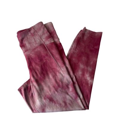 Gap Fit Women's M High Waist Power Fit Pocket Legging Berry Pink Tie Dye Workout