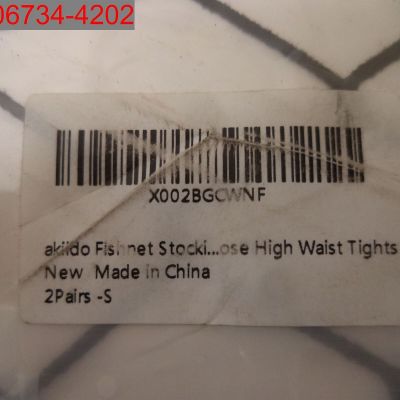 Akiido Women's Black 2 Pack Fishnet Stockings, High Waist Tights, S X002BGCWNF