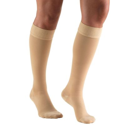 Truform Stockings Knee High Closed Toe Dot Top: 20-30 mmHg M BEIGE (8864BG-M)